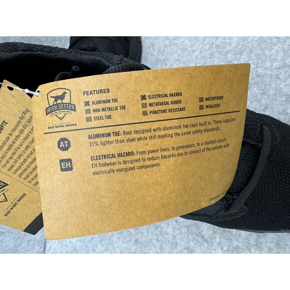 Red Wing Irish Setter Nisswa Women's 7.5 Aluminum Safety Toe Black Shoe Boot - Picture 11 of 12